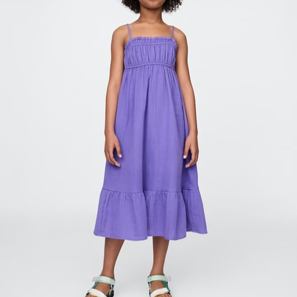 Crinkle Gauze Midi Dress